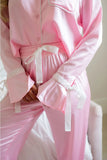 Collared Neck Long Sleeve Top and Pants Lounge Set Lingerie & Nightwear