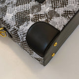 PU Leather Snakeskin Print Crossbody Bag 