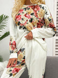Shiny Printed Round Neck Top and Pants Lounge Set Lingerie & Nightwear