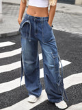 Wide Leg Cargo Jeans 