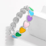925 Sterling Silver Drip Oil Heart Ring 