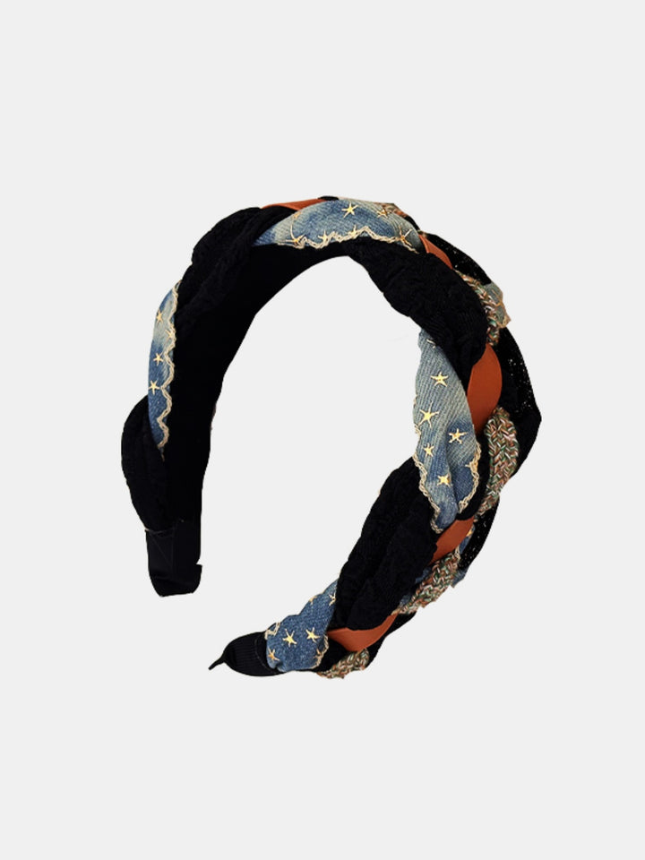 Denim Braided Wide Headband 