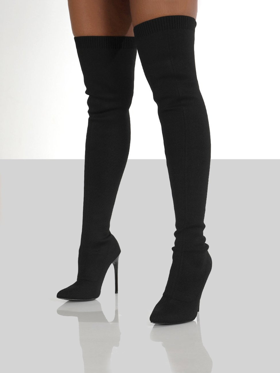 Point Toe Over Knee Stiletto Boots 