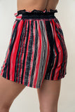 White Birch Full Size High Waisted Striped Shorts 