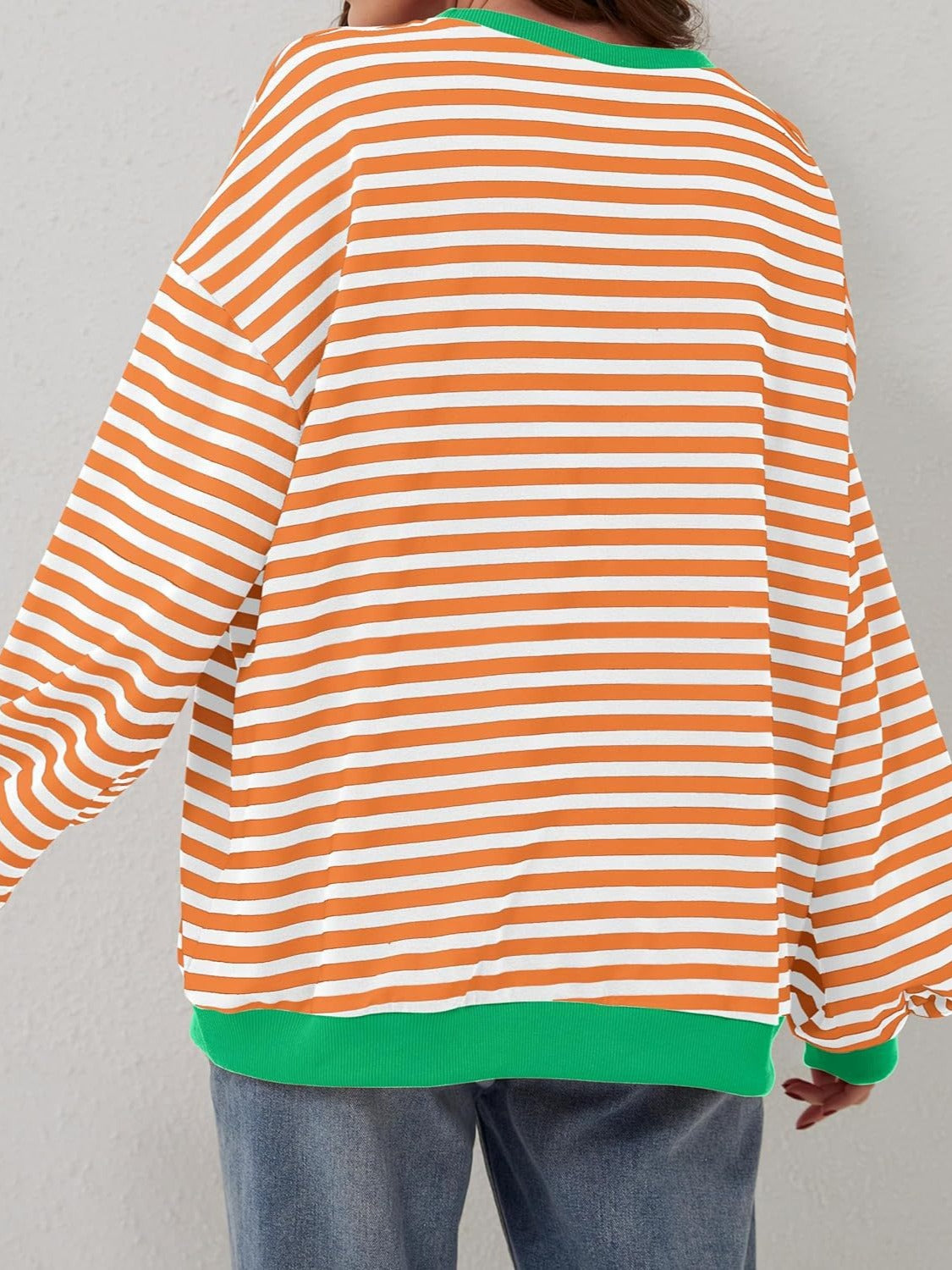 Lovelet Contrast Striped Long Sleeve Sweatshirt 