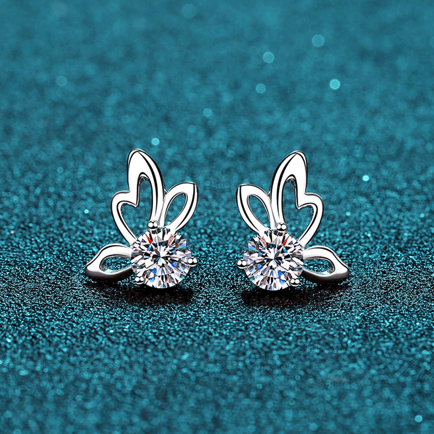 1 Carat Moissanite Butterfly Shape Earrings 