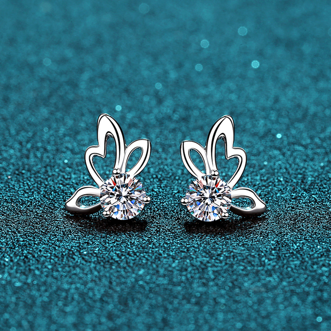 1 Carat Moissanite Butterfly Shape Earrings 