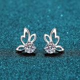 1 Carat Moissanite Butterfly Shape Earrings 