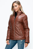 How Dare U Pocketed Zip Up Puffer Jacket with Removable Hood 