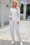 Round Neck Top and Drawstring Pants Lounge Set Lingerie & Nightwear