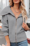 Zip Up Long Sleeve Cardigan 