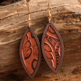Geometrical Shape Wooden Dangle Earrings 