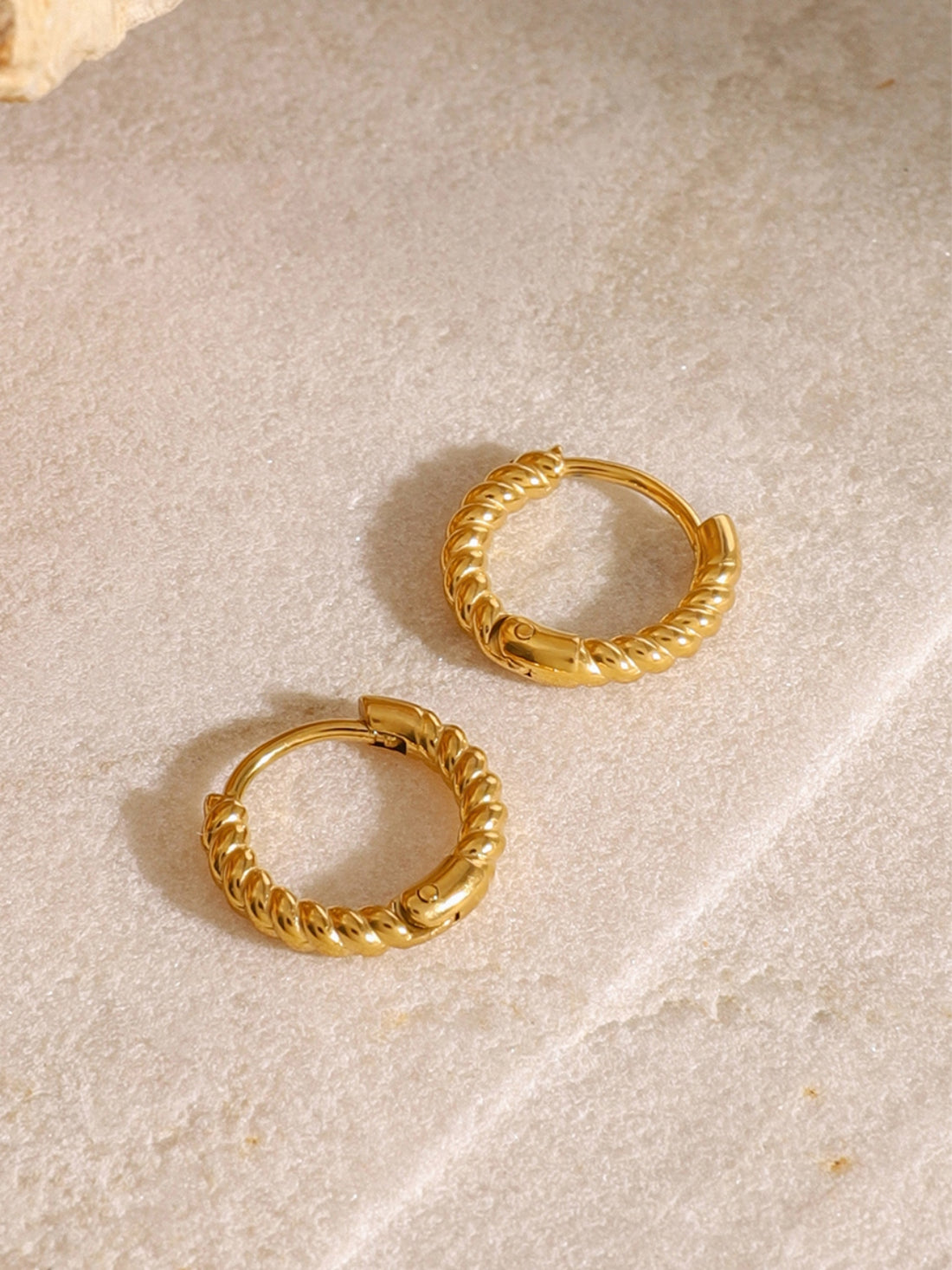 18K Gold-Plated Stainless Steel Huggie Earrings 