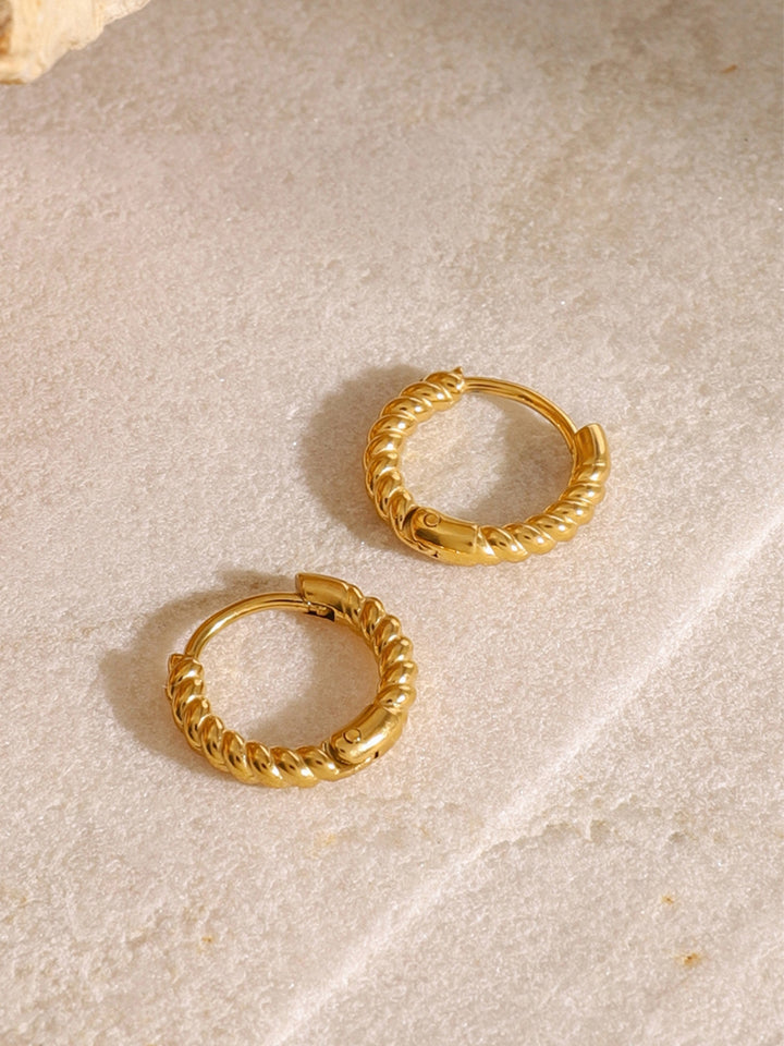 18K Gold-Plated Stainless Steel Huggie Earrings 