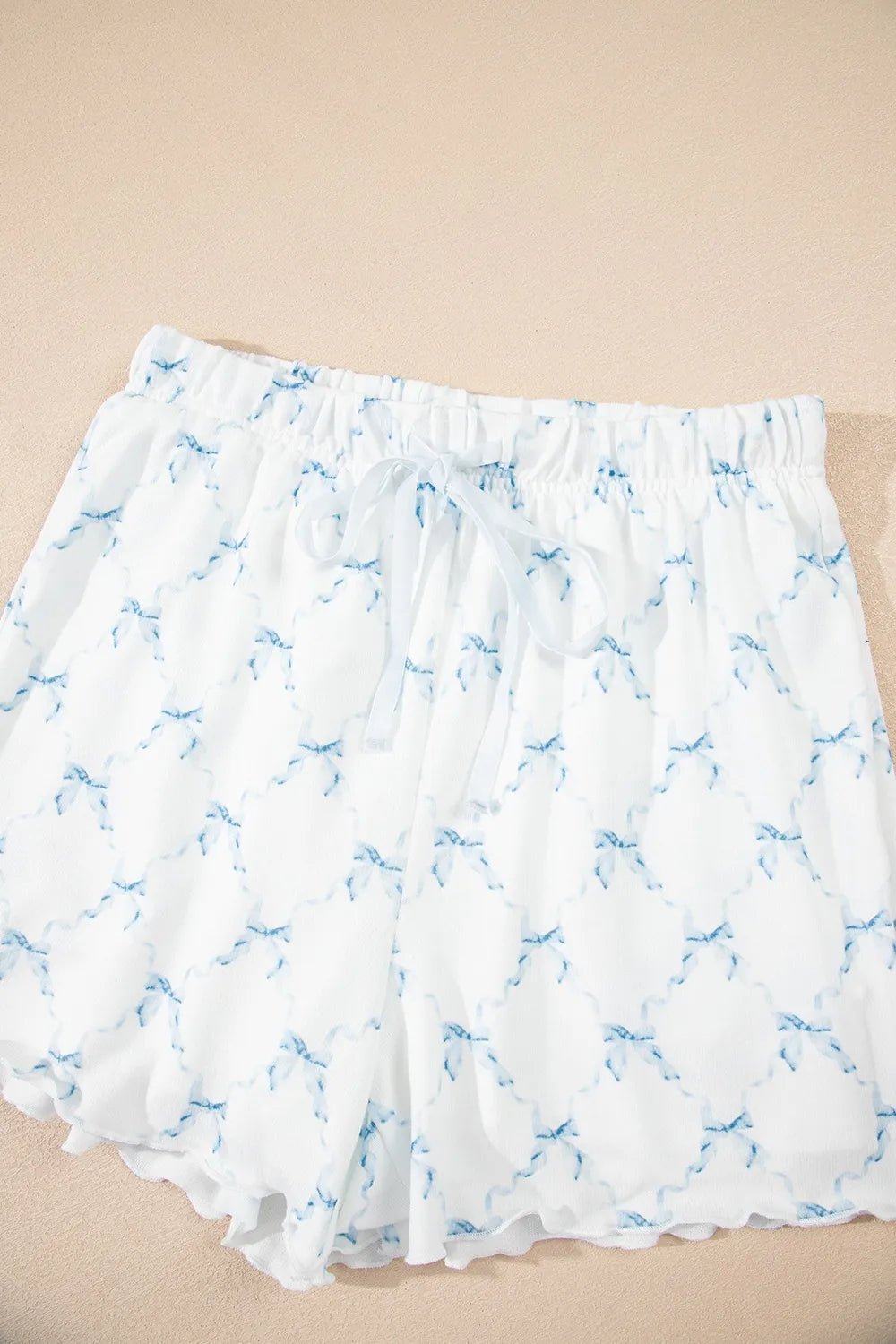 Printed Round Neck Top and Shorts Two-Piece Lounge Set Lingerie & Nightwear