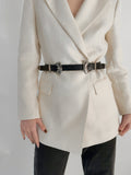 Double Buckle PU Leather Belt 