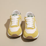 Contrast Platform Lace-Up Athletic Sneakers 