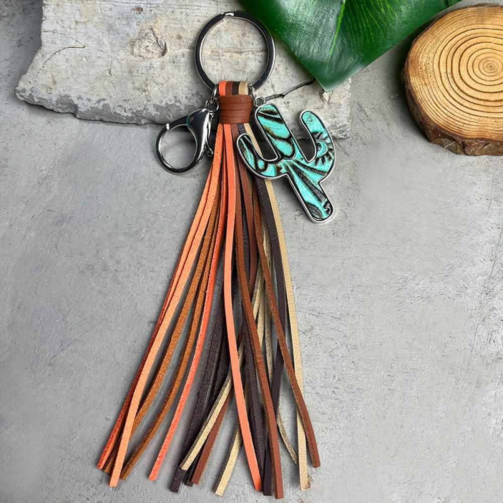 Cactus Keychain with Tassel 