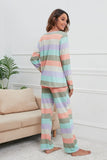 Striped Round Neck Long Sleeve Top and Drawstring Pants Lounge Set Lingerie & Nightwear