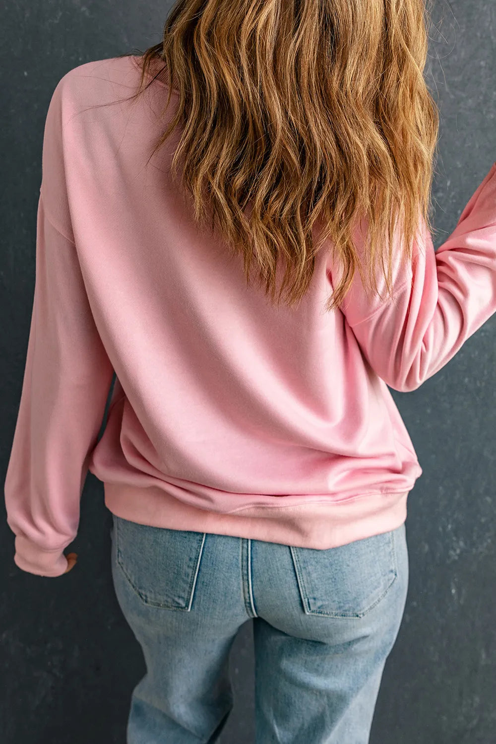 Pumpkin Round Neck Long Sleeve Sweatshirt 