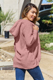 Full Size Teddy Hooded Jacket with Pockets 