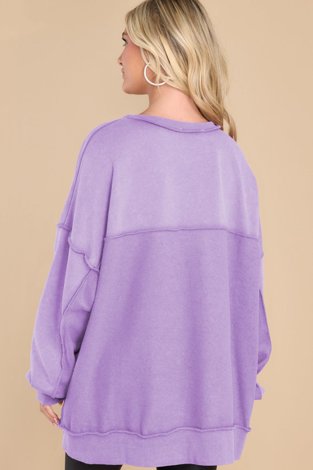Exposed Seam Long Sleeve Sweatshirt 