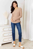 Double Take Drawstring Ribbed Long Sleeve T-Shirt 