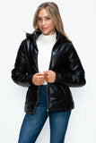 How Dare U Pocketed Zip Up Puffer Jacket with Removable Hood 