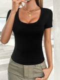 Devine Scoop Neck Short Sleeve T-Shirt 