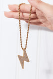Brass Lightning Pendant Necklace 