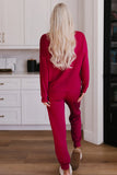 Round Neck Top and Drawstring Pants Lounge Set Lingerie & Nightwear