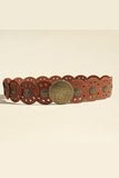 Round Shape PU Leather Belt 