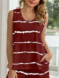 Striped Round Neck Tank and Shorts Lounge Set Lingerie & Nightwear