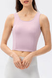 Round Neck Wide Strap Active Tank 