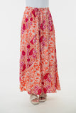 White Birch Full Size High Waisted Floral Woven Skirt 