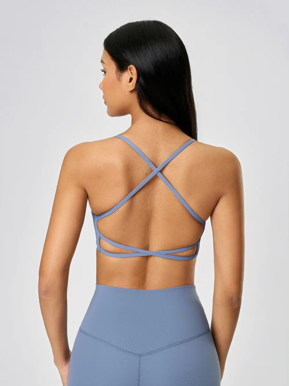 Millennia Crisscross Back Scoop Neck Active Cami with Detachable Chest Pads 