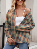 Mandy Plaid Collared Neck Long Sleeve Shirt 