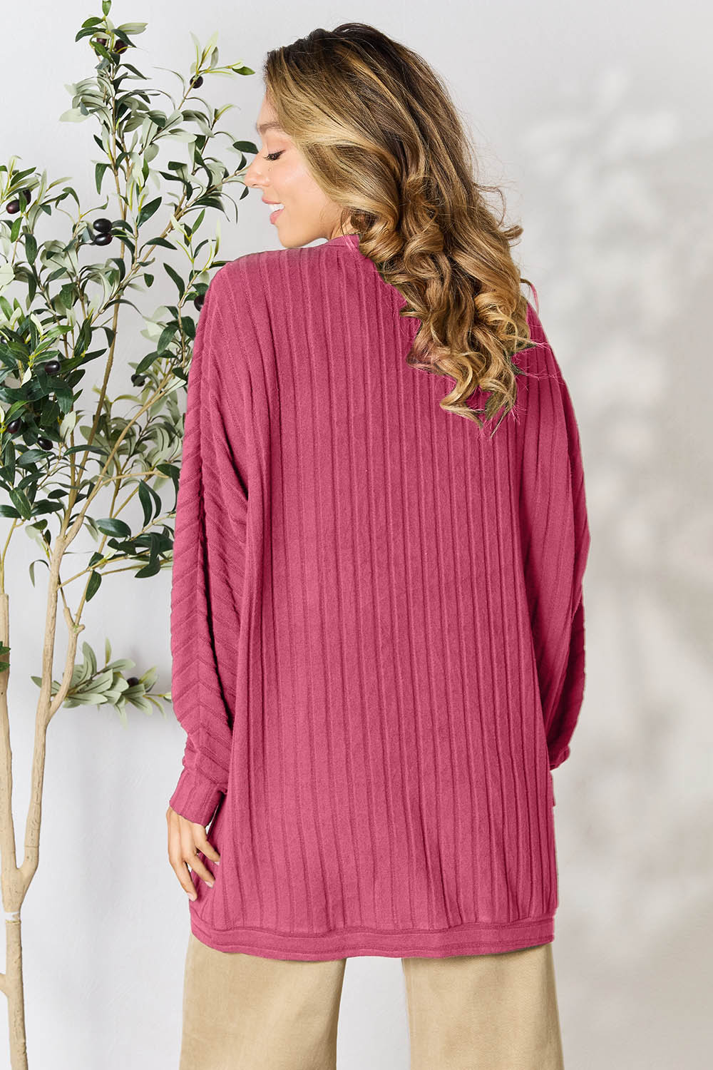 Basic Bae Full Size Ribbed Cocoon Cardigan 