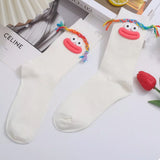 Cartoon Ribbed Knit Crew Socks Lingerie & Nightwear