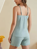 Ribbed Scoop Neck Top and Shorts Lounge Set Lingerie & Nightwear