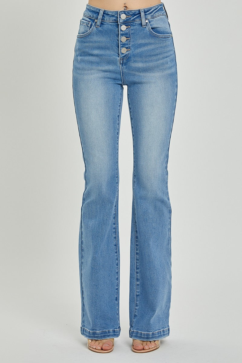 RISEN Full Size High Rise Button Fly Bootcut Jeans 