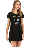Graphic Round Neck Short Sleeve Lounge Dress 