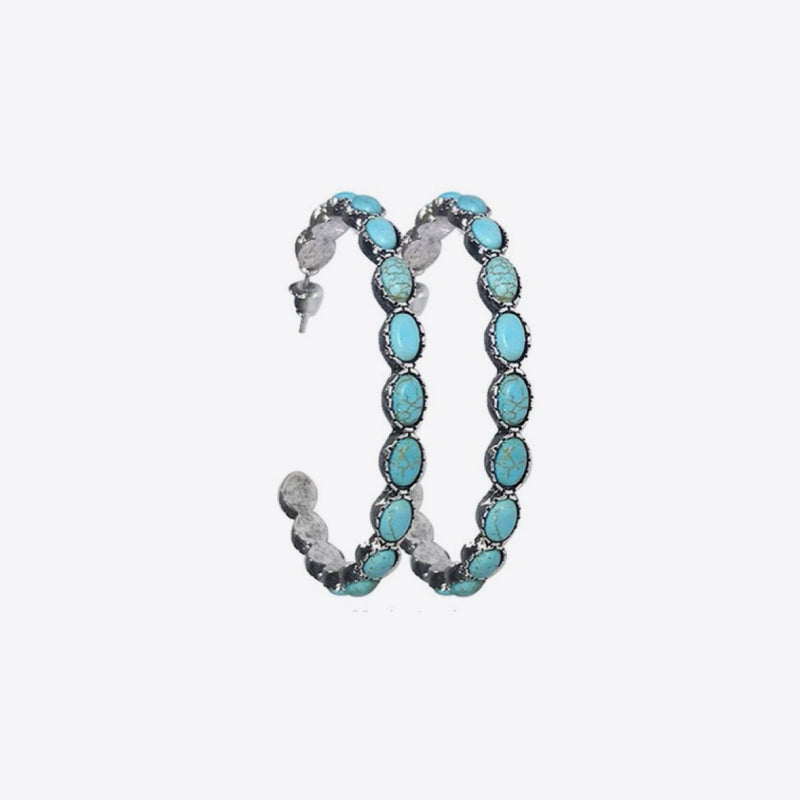Artificial Turquoise C-Hoop Earrings 