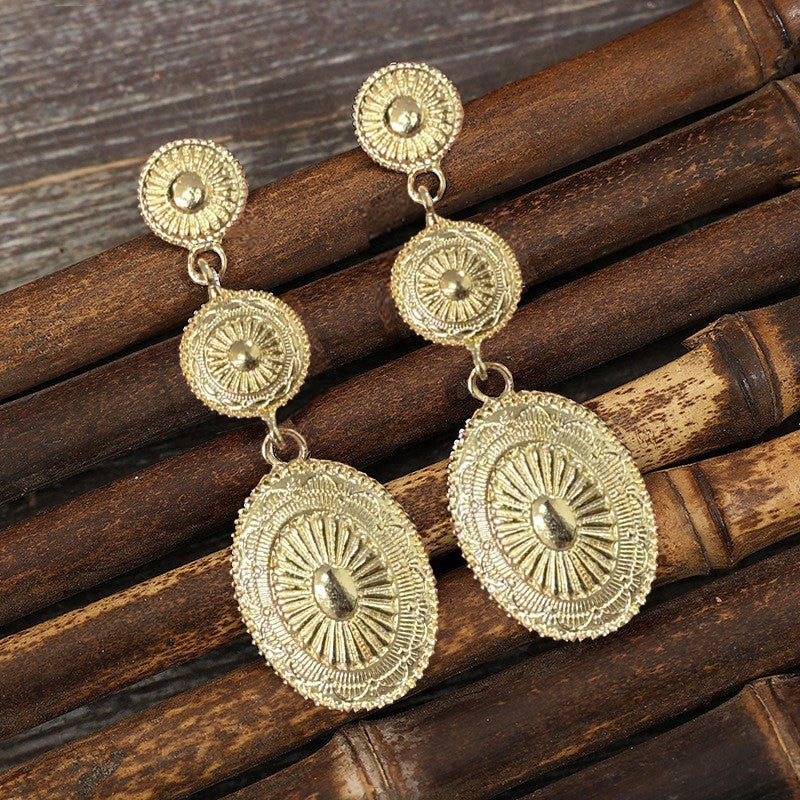 Vintage Alloy Dangle Earrings 