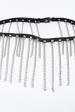 Fringed Chain PU Leather Belt 