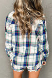 Plaid Snap Down Long Sleeve Top and Shorts Lounge Set Lingerie & Nightwear
