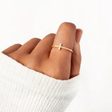 Cross Inlaid Zircon 925 Sterling Silver Ring 