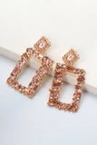 Square Shape Glass Stone Dangle Earrings 