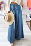 Beau Blue Mineral Wash Button Fly Waist Wide Leg Jeans Bottoms/Jeans