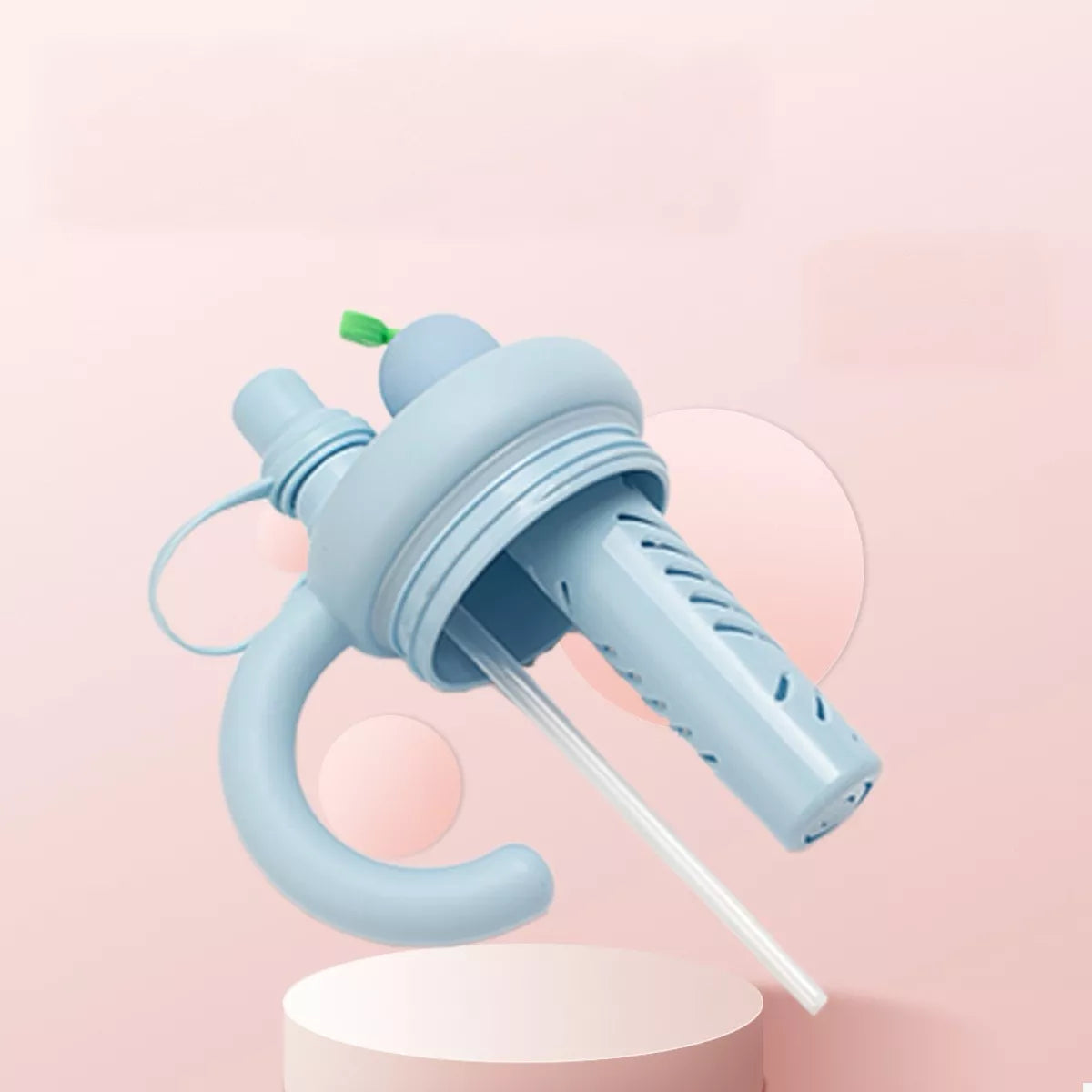 Colorful Cartoon Water Bottles with Straw and Handle 